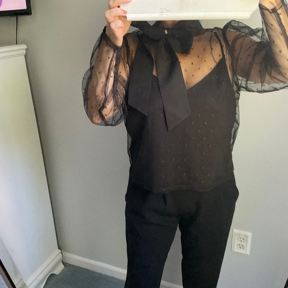 Express lace top with side bow with matching camisole - Picture 1 of 6